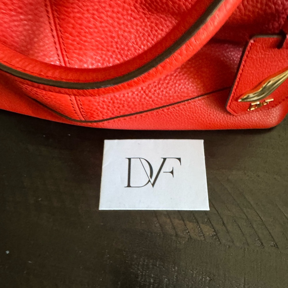 Diane Von Furstenberg Red Leather Shachel Bag — Like New! - Picture 3 of 7